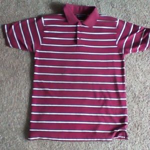 Red polo　with white stripes